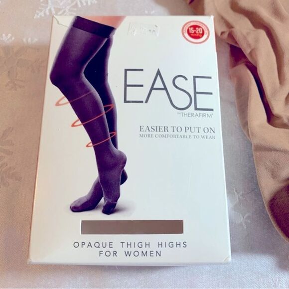 Ease Therafirm Compression Thigh Highs Sand Color Sz Large Short New in Box - Picture 3 of 6